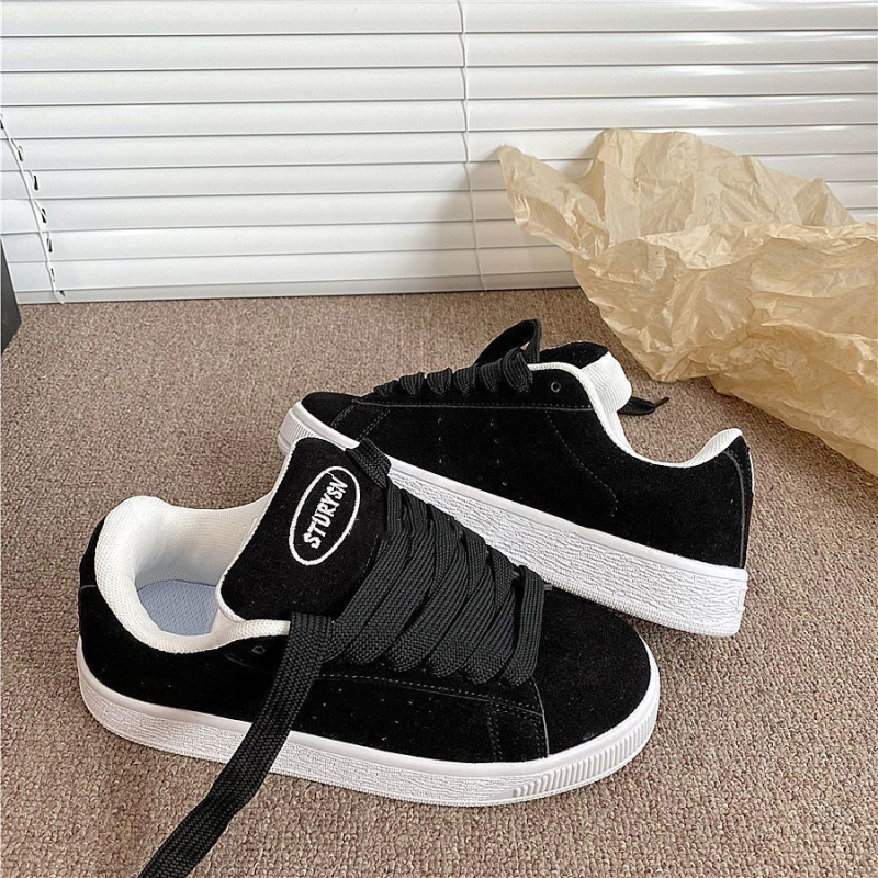 Honkongo stiliaus moteriški batai, poros, juodi, „Breadboard“ stiliaus batai, „Ins“ tendencija 2025 m. pavasariui, nauji retro sportiniai laisvalaikio moraliniai treniruočių batai 2