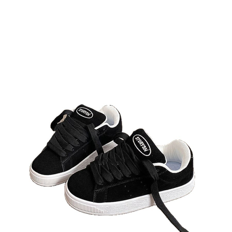 Honkongo stiliaus moteriški batai, poros, juodi, „Breadboard“ stiliaus batai, „Ins“ tendencija 2025 m. pavasariui, nauji retro sportiniai laisvalaikio moraliniai treniruočių batai 2