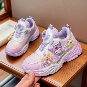 Meiteņu mīkstās apakšas kedas ar grozāmu pogu, multfilmas ādas, ūdensnecaurlaidīgas, ikdienas skriešanas kurpes, bērnudārza jaukas, ikdienas kurpes