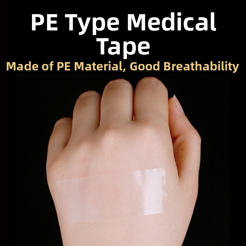 Медицинска прозрачна лента от PE, дишаща и ръчно разкъсваща се медицинска хипоалергенна лента с висок вискозитет, дължина 3 м, хипоалергенна, чувствителна на натиск лента на ролка