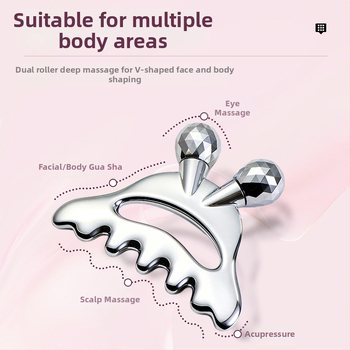 Metalinės galvos odos masažo šukos, daugiafunkcinės galvos „Meridian“ šukos, „Little Monster“ grožio lentos ritininis veido masažo lazdelė
