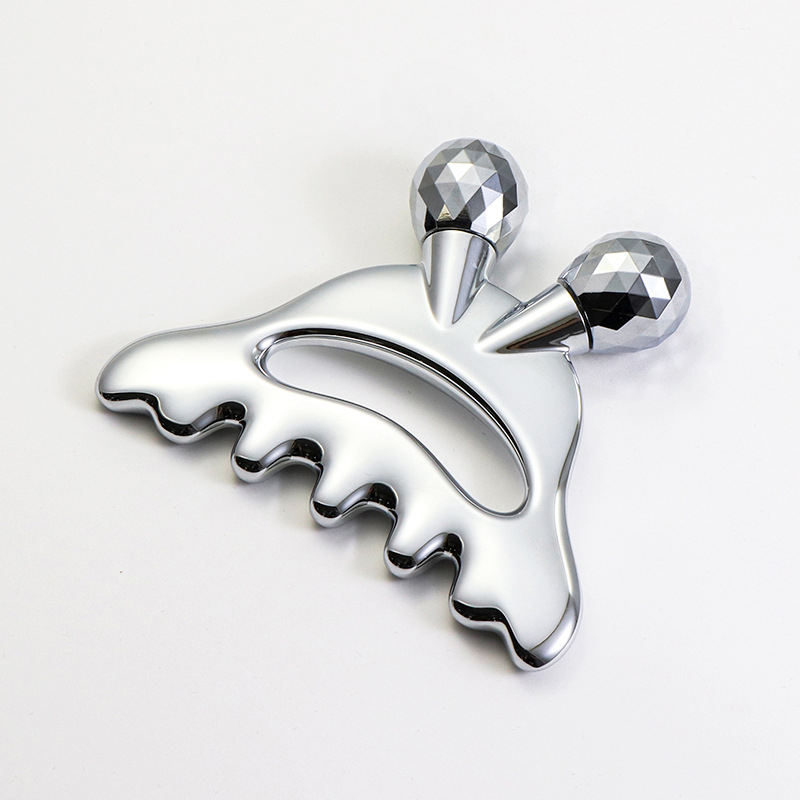 Metalinės galvos odos masažo šukos, daugiafunkcinės galvos „Meridian“ šukos, „Little Monster“ grožio lentos ritininis veido masažo lazdelė