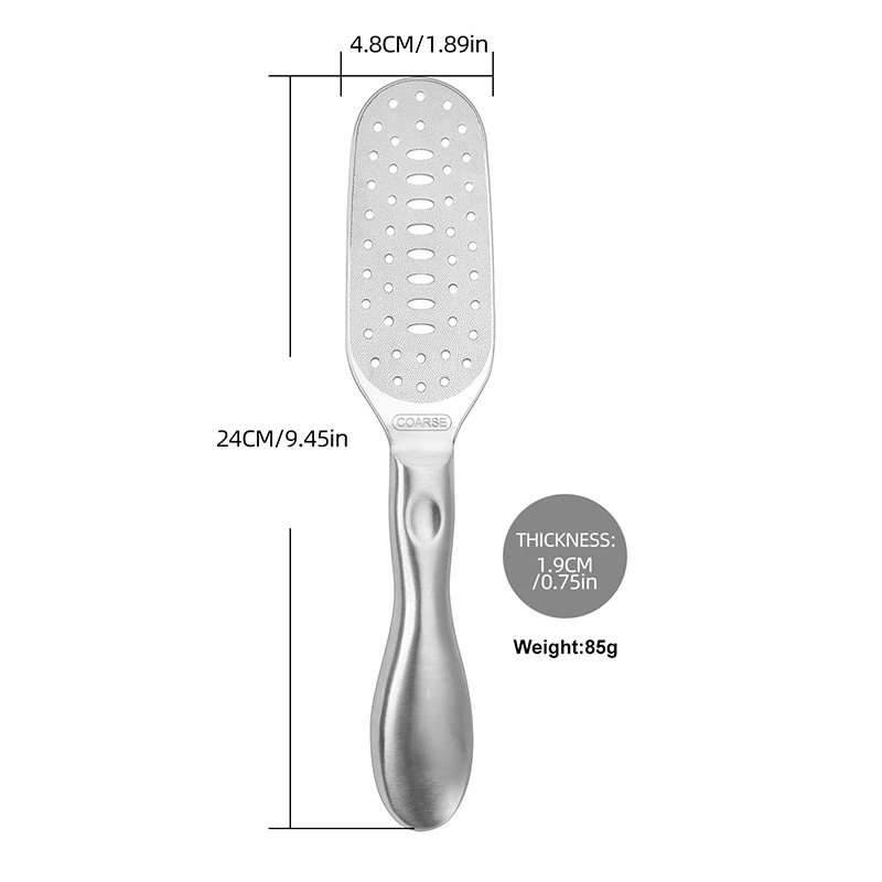 Dvipusis pedikiūro nerūdijančio plieno pėdų dildė užsienio prekybai, tarpvalstybinis buitinis pedikiūro pėdų šveitiklis nuospaudoms pašalinti, pėdų šlifuoklis