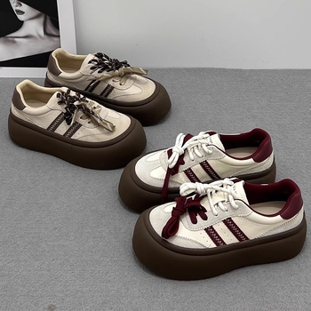 Ρετρό Γερμανικά Παπούτσια Προπόνησης Γυναικεία Άνοιξη 2025 Νέα Explosions Χοντρή Σόλα Αυξημένης Λευκής Παπούτσια Εξειδικευμένα Αθλητικά Παπούτσια Αναψυχής