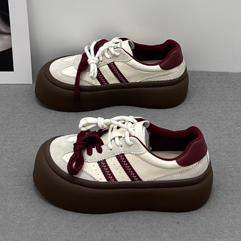 Ρετρό Γερμανικά Παπούτσια Προπόνησης Γυναικεία Άνοιξη 2025 Νέα Explosions Χοντρή Σόλα Αυξημένης Λευκής Παπούτσια Εξειδικευμένα Αθλητικά Παπούτσια Αναψυχής