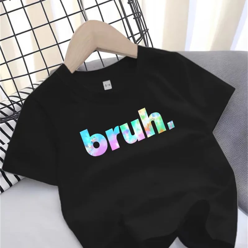 2025 m. nauji, tarpvalstybiniu tiesioginiu siuntimu parduodami, vienos dalies vaikiški marškinėliai su marginimu, medvilnės mišinio apvalia kaklo iškirpte, trumpi, tarpvalstybiniai, tiesioginio siuntimo marškinėliai