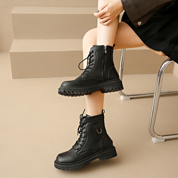 Martin Boots moteriški 2024 m. rudens ir žiemos nauji viengubi aulinukai ploni liekninantys storo apačios trumpi aulinukai britiško stiliaus aulinukai madingi trumpi aulinukai