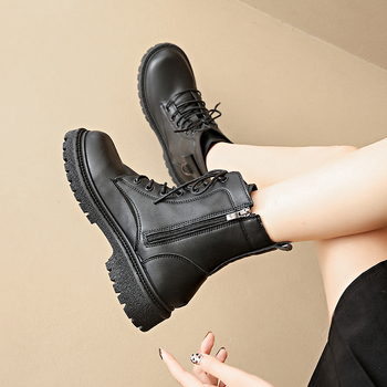 Martin Boots moteriški 2024 m. rudens ir žiemos nauji viengubi aulinukai ploni liekninantys storo apačios trumpi aulinukai britiško stiliaus aulinukai madingi trumpi aulinukai