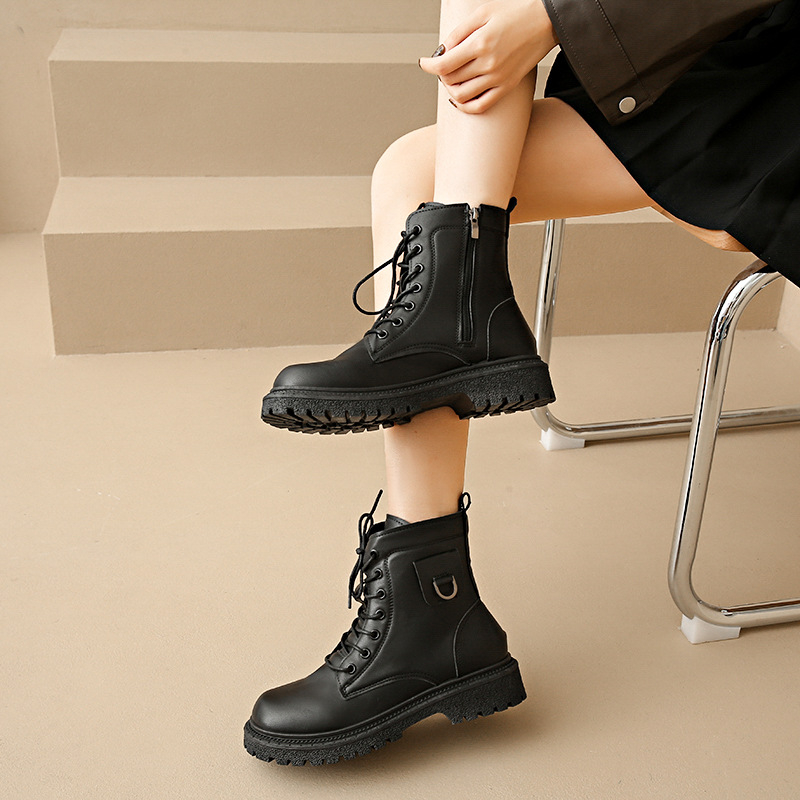 Martin Boots moteriški 2024 m. rudens ir žiemos nauji viengubi aulinukai ploni liekninantys storo apačios trumpi aulinukai britiško stiliaus aulinukai madingi trumpi aulinukai