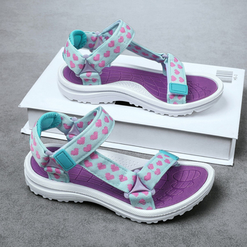 Bērnu sandales Crossborder 8-12 gadu vecumā 2025. gada vasaras jaunas, lielas bērnu modes mīkstas apakšas neslīdošas meiteņu pludmales kurpes