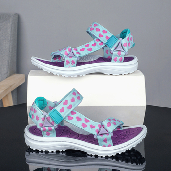 Bērnu sandales Crossborder 8-12 gadu vecumā 2025. gada vasaras jaunas, lielas bērnu modes mīkstas apakšas neslīdošas meiteņu pludmales kurpes