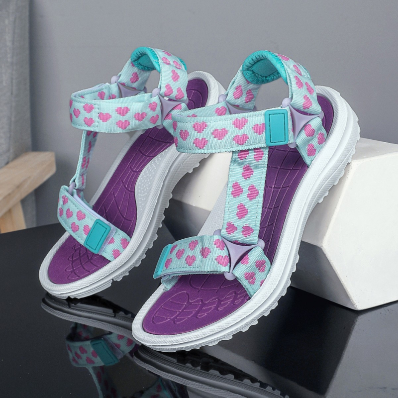 Bērnu sandales Crossborder 8-12 gadu vecumā 2025. gada vasaras jaunas, lielas bērnu modes mīkstas apakšas neslīdošas meiteņu pludmales kurpes