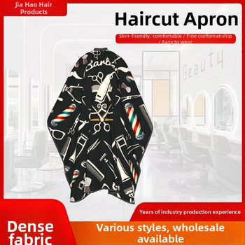 Matu griešanas apmetnis, nepiedegošs, piemērots lietošanai mājās, frizētavām, pieaugušo matu griezumiem, eļļas apstrādei, ilgviļņiem, krāsošanai, friziera instrumentiem, piemērojams vairākās valstīs