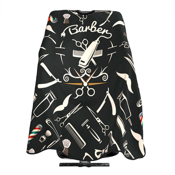 Matu griešanas apmetnis, nepiedegošs, piemērots lietošanai mājās, frizētavām, pieaugušo matu griezumiem, eļļas apstrādei, ilgviļņiem, krāsošanai, friziera instrumentiem, piemērojams vairākās valstīs