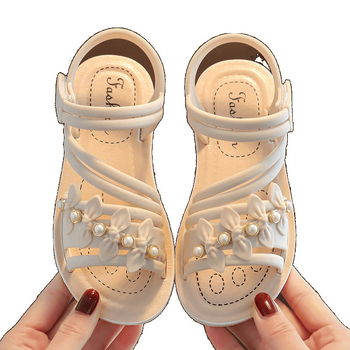 Meiteņu vasaras sandales, piemērotas sākumskolas skolēniem, neslīdošas, stilīgas ar līplentēm, vecākām meitenēm, ikdienas princeses apavi