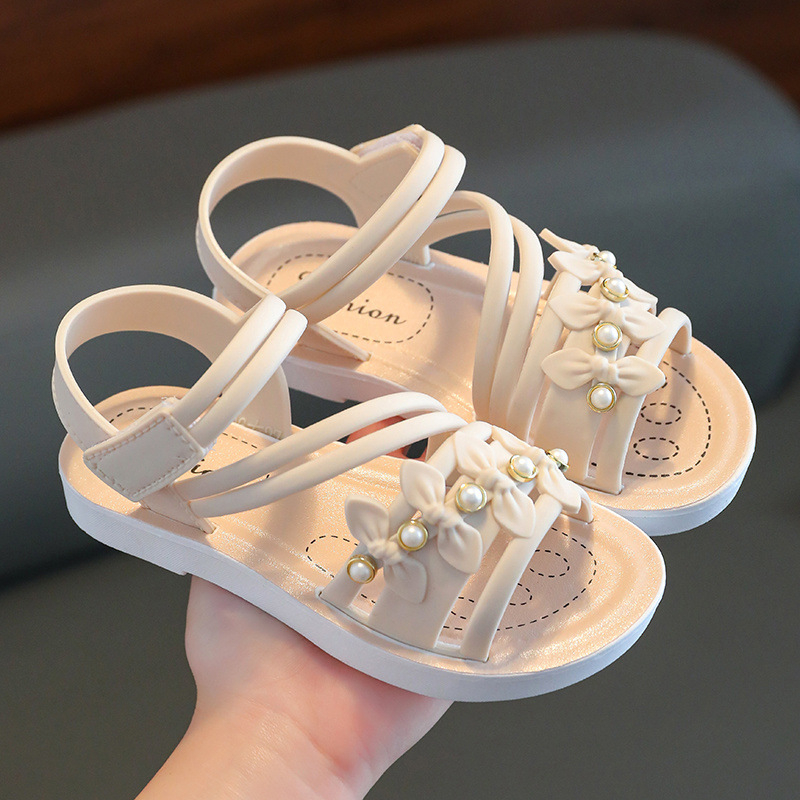Sandale pentru fete de vară, potrivite pentru elevele de școală primară, antiderapante, elegante cu velcro, pentru fete mai mari, pantofi casual de prințesă