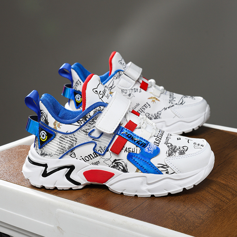 Tarpvalstybiniai sprogimai berniukams sportbačiai mokykliniai vaikai balti batai 2025 nauji vidurinės mokyklos vaikų laisvalaikio tėvo mokiniai