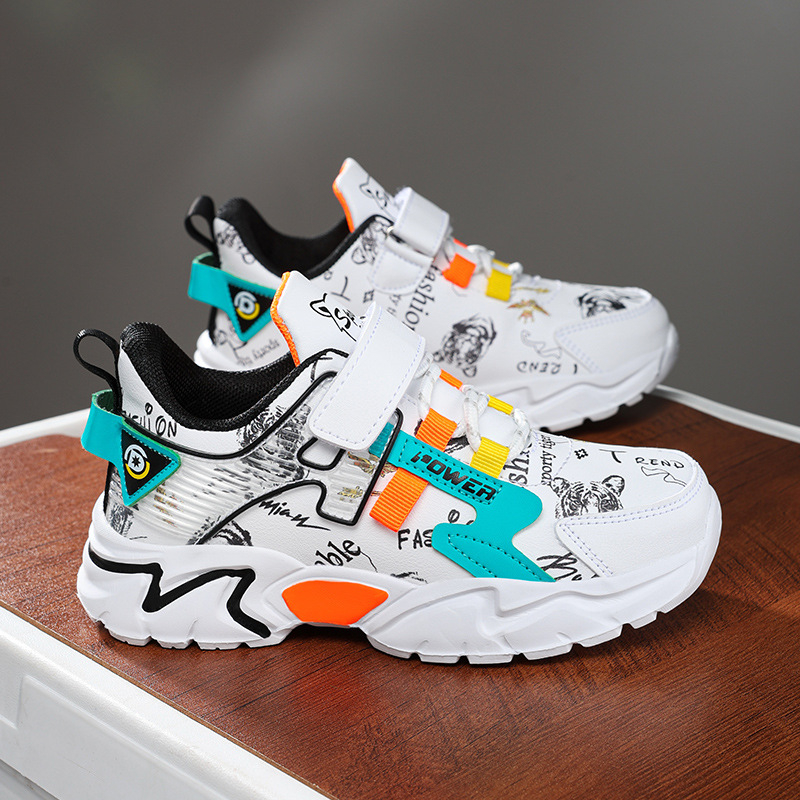 Tarpvalstybiniai sprogimai berniukams sportbačiai mokykliniai vaikai balti batai 2025 nauji vidurinės mokyklos vaikų laisvalaikio tėvo mokiniai