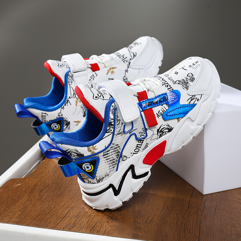 Tarpvalstybiniai sprogimai berniukams sportbačiai mokykliniai vaikai balti batai 2025 nauji vidurinės mokyklos vaikų laisvalaikio tėvo mokiniai