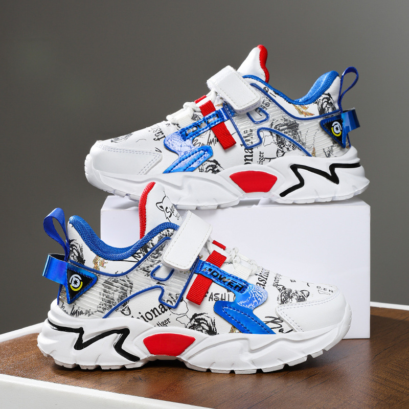 Tarpvalstybiniai sprogimai berniukams sportbačiai mokykliniai vaikai balti batai 2025 nauji vidurinės mokyklos vaikų laisvalaikio tėvo mokiniai