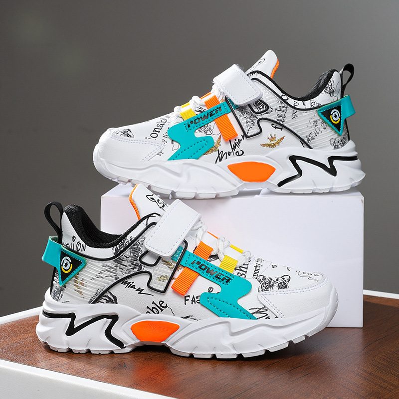 Tarpvalstybiniai sprogimai berniukams sportbačiai mokykliniai vaikai balti batai 2025 nauji vidurinės mokyklos vaikų laisvalaikio tėvo mokiniai