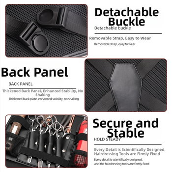 „Amazon“ naujas daugiafunkcis rinkinys, stilisto dirželis, krūtinės krepšys, žirklės, šukų krepšys, plaukų kirpimo laikiklis