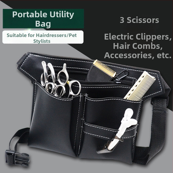Žirklių krepšys kirpėjams, specialus didelės talpos kirpėjo žirklių krepšys, kirpėjo juosmens krepšys augintinių grožio makiažo rinkinys