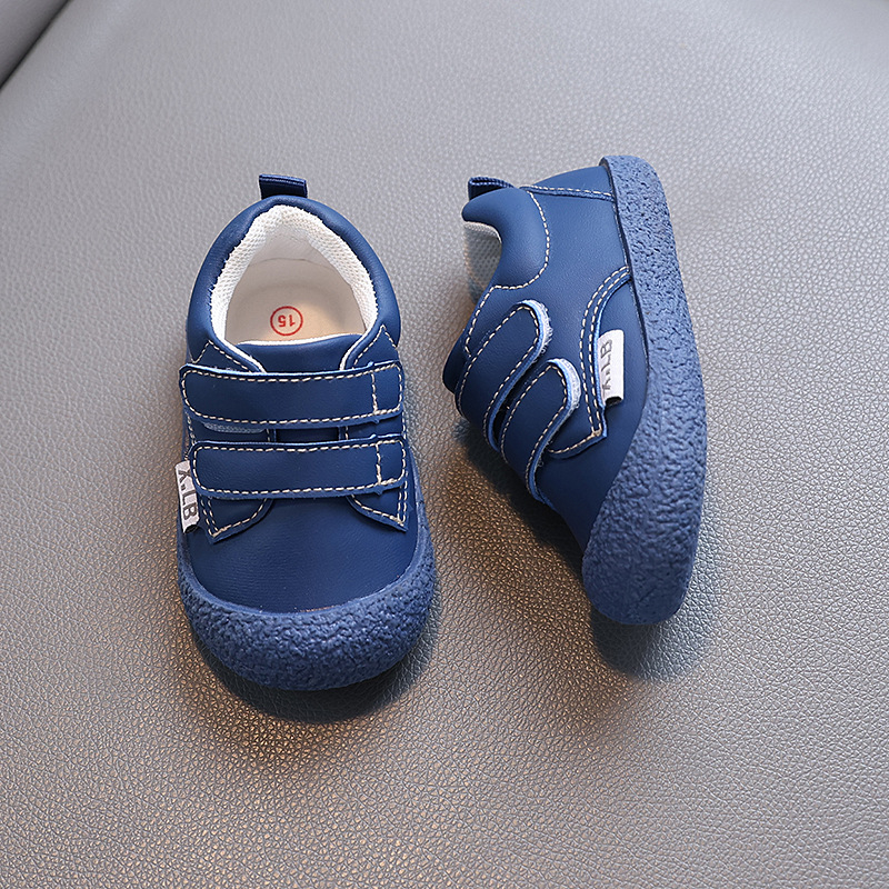 Xiaoliubao 1-2 gadus veci mīkstas zoles bērnu apavi ūdensnecaurlaidīgi ādas cīpslu apavi mazuļiem pavasara un rudens Eiropas un amerikāņu stila vienkārši bērnu apavi