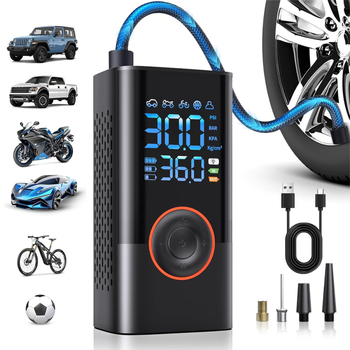 Pārrobežu karsti pārdodams bezvadu automašīnas gaisa sūknis elektrisks viedais pārnēsājamais bezceļu automašīnas velosipēdu riepu gaisa sūknis
