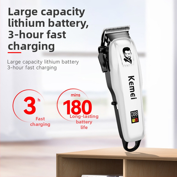 Kemei elektriskā matu griezēja KM-PG809AUSB jaudīga, ātri uzlādējama griezēja galviņa, regulējama LCD digitālā displeja profesionāla matu griezēja