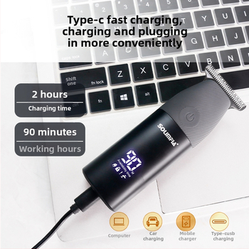 Pārnēsājams mini elektriskais matu griezējs LCD digitālais displeja ekrāns eļļas galvas griešanas šķēres mitrām un sausām skūšanās eļļas galvas šķērēm vairumtirdzniecībā