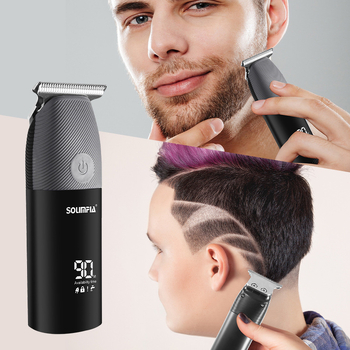 Pārnēsājams mini elektriskais matu griezējs LCD digitālais displeja ekrāns eļļas galvas griešanas šķēres mitrām un sausām skūšanās eļļas galvas šķērēm vairumtirdzniecībā