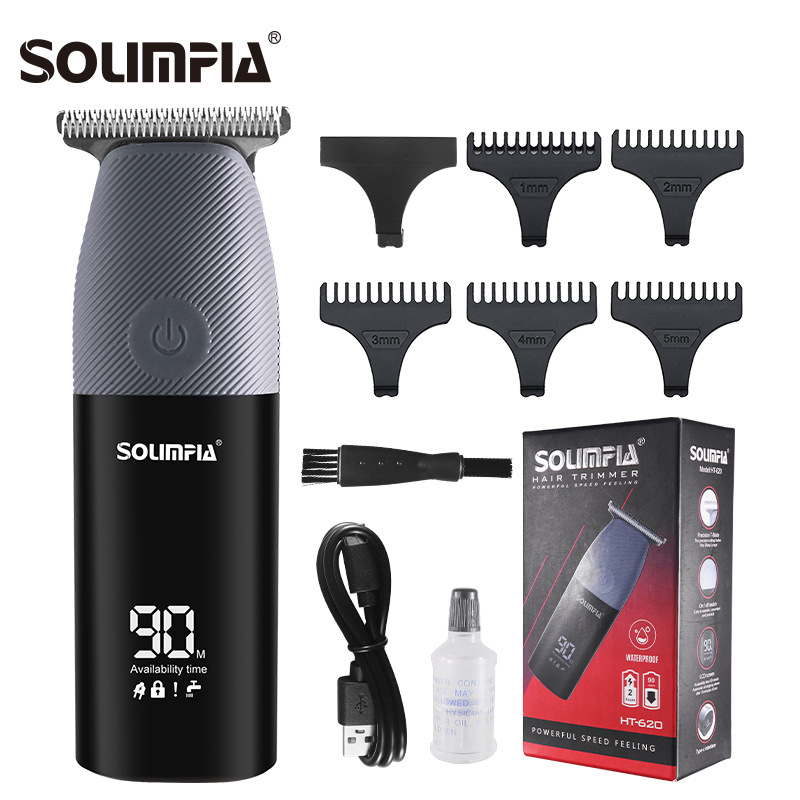 Pārnēsājams mini elektriskais matu griezējs LCD digitālais displeja ekrāns eļļas galvas griešanas šķēres mitrām un sausām skūšanās eļļas galvas šķērēm vairumtirdzniecībā