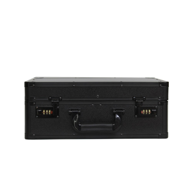 Prenosná hliníková krabica multifunkčná hliníková zliatinová náradie továreň priame čierne skladovanie hliníková krabica kozmetický salón heslo zámok