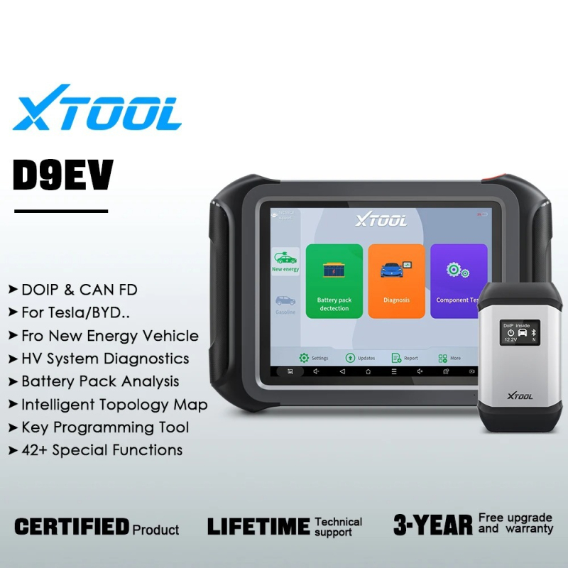 Instrumente de diagnosticare auto Xtool D9Ev pentru vehicule energetice Tesla