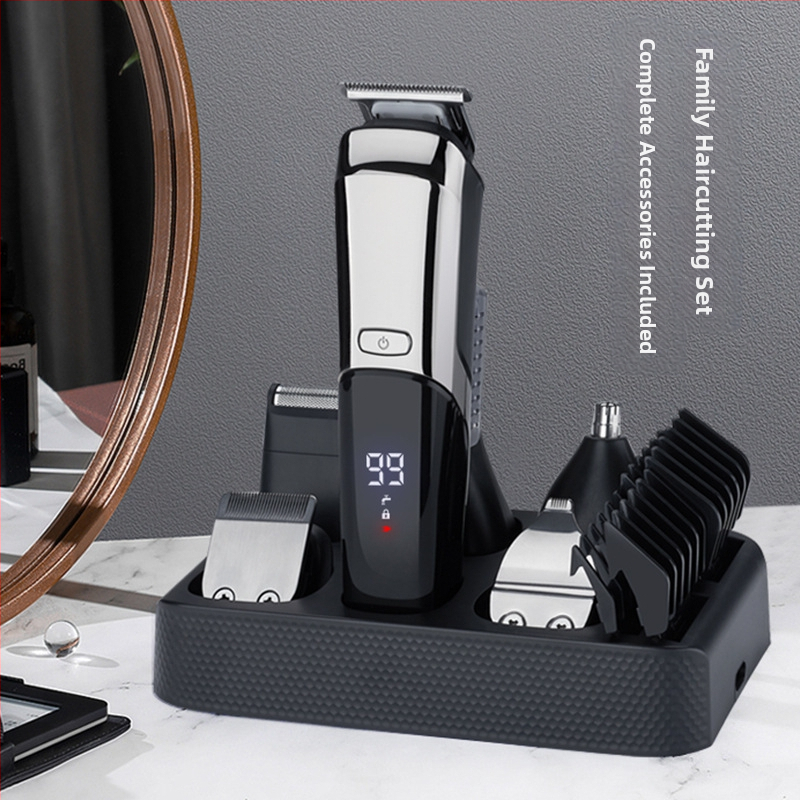 Kemei Lk-900 Нова машинка за подстригване с висока разделителна способност, цифров дисплей, комплект за бръснене и фризьорство, мощна електрическа машинка за дърворезба