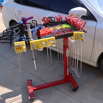 Automašīnas iespiedumu remonta rīks Automašīnas paplātes iespiedumu atjaunošanas lauzņa sviras uzglabāšana Automašīnas remonta ratiņi Pārrobežu