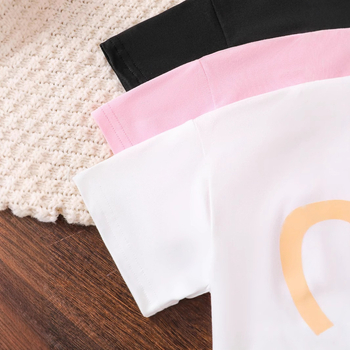 Shopify piiriülene eripakkumine tüdrukutele, ümara kaelusega, kõigi mängudega, armastusega, lühikeste varrukatega T-särk, moodne aluskihiga särk, lasteriided