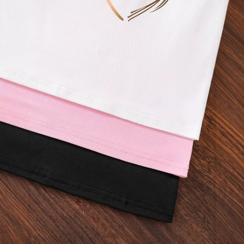 Shopify piiriülene eripakkumine tüdrukutele, ümara kaelusega, kõigi mängudega, armastusega, lühikeste varrukatega T-särk, moodne aluskihiga särk, lasteriided