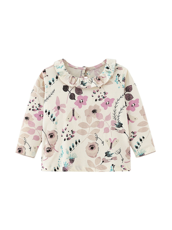 laos malwee laste T-särk sügis uus ümara kaelusega laste pikkade varrukatega alläärega särk Lääne-Euroopa ja Ameerika tüdrukute riided