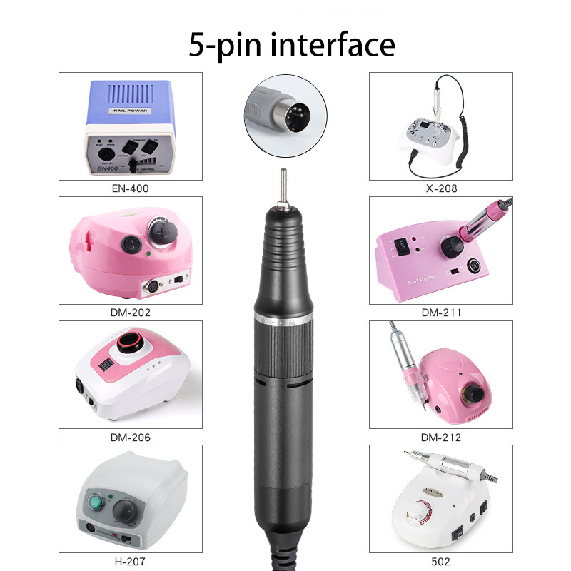 Pribor za brusilicu za nokte 202 ručka, brusna olovka, odgovarajuća ručka, zamjenski alat s pet pinova, ultra tih