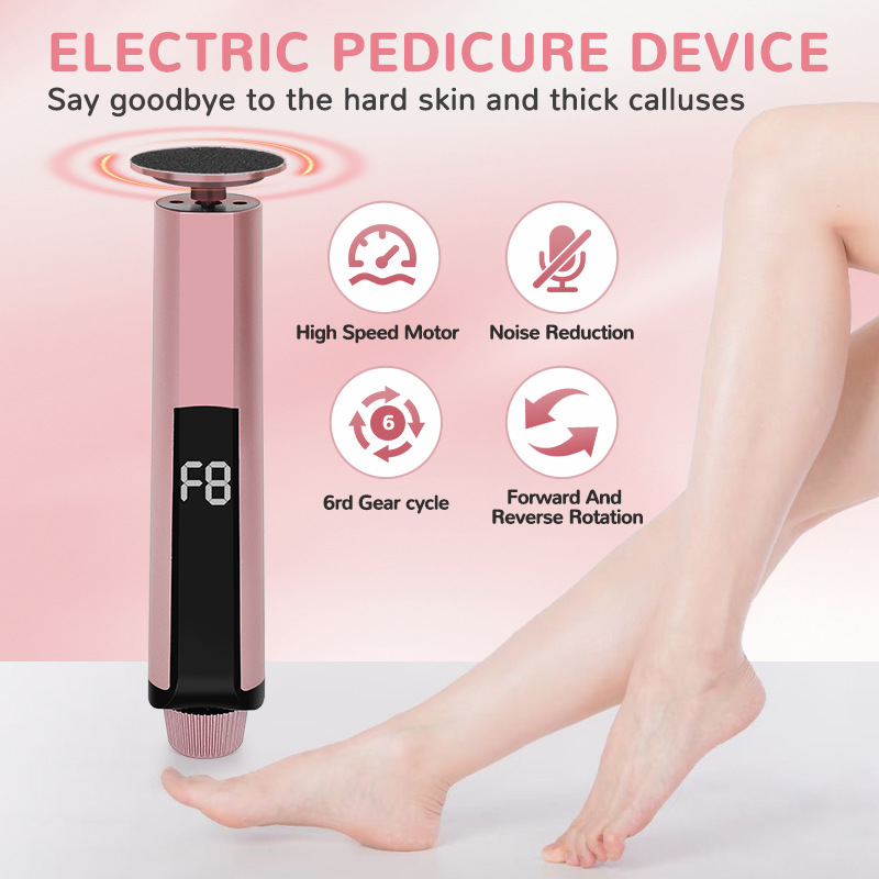 Model nou transfrontalier pentru îndepărtarea pielii moarte și a bătăturilor de pe picioare fără a le răni, polizor electric pentru picioare și lustruitor de unghii, instrument de pedichiură două în unu