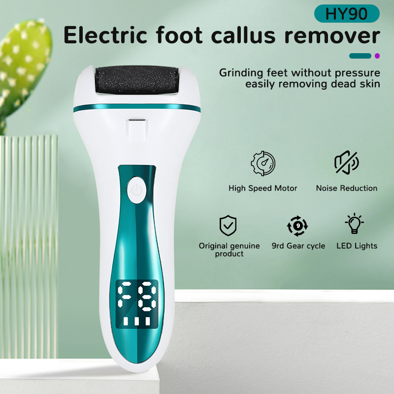 Nou aparat electric de șlefuit picioare transfrontalier pentru îndepărtarea pielii moarte, dispozitiv de pedichiură și înfrumusețare a picioarelor pentru îndepărtarea bătăturilor, producător de mașini de peeling cu afișaj digital, en-gros