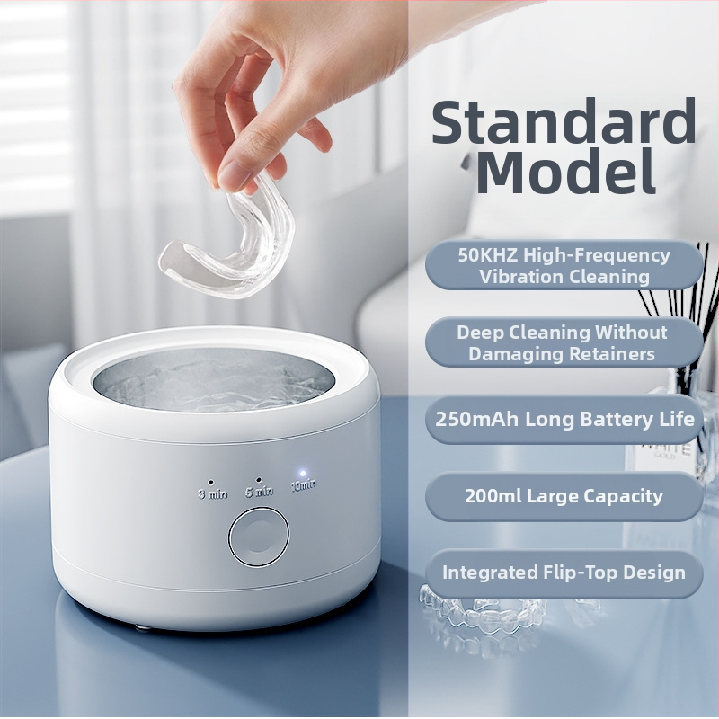Ultragarsinis breketų valymo aparatas Buitinis valymas Protezų papuošalai Mažas Nešiojamas Daugiafunkcis Tarpvalstybinis Didmeninė prekyba
