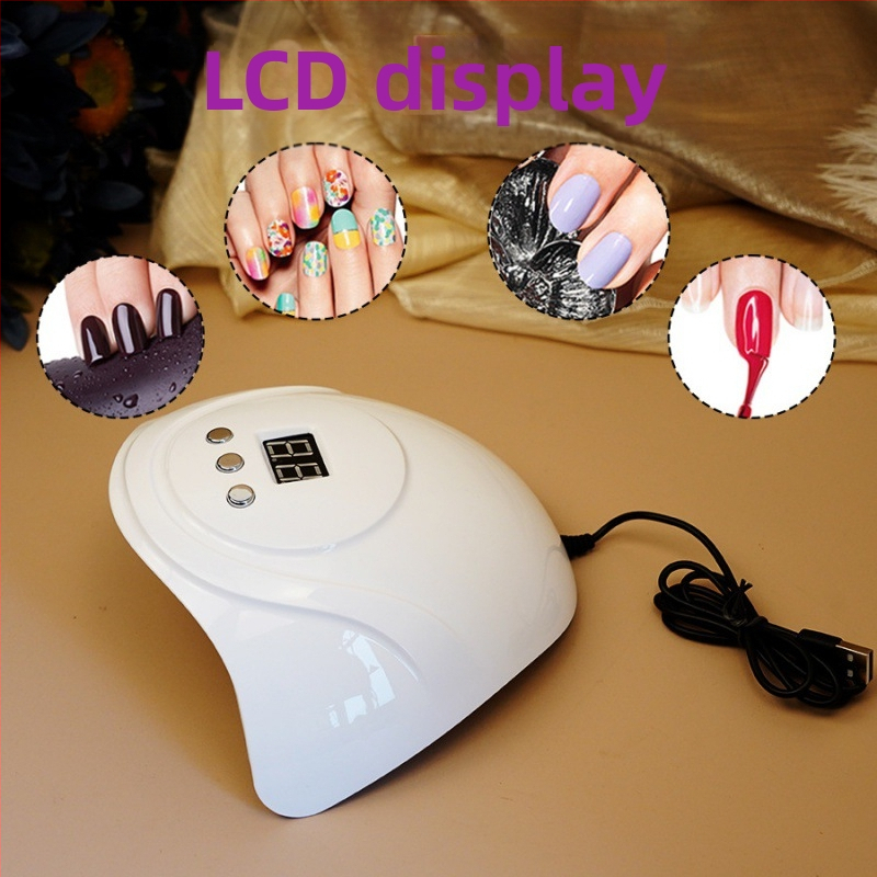 Трансгранична 72W нова лампа за нокти S3, захранвана с USB кабел, машина за фототерапия, интелигентно индукционно лепило за лак за нокти, бързосъхнещо лепило, 24 лампи за печене