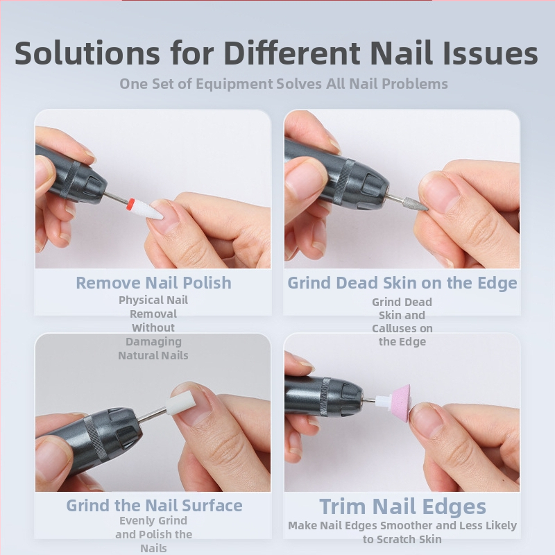 Електрическа ноктолачка CrossBorder, трискоростна двупосочна регулировка, регулируема скорост, премахване на нокти, премахване на мъртва кожа, маникюр, преносим салон за ноктопластика