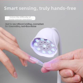 Λάμπα νυχιών Lotus με αποθήκευση ενέργειας για επιτραπέζια χρήση, έξυπνη οθόνη αφής με αισθητήρα, μίνι λάμπα φωτοθεραπείας, γρήγορο στέγνωμα για μπάλωμα νυχιών, ειδική λάμπα ψησίματος