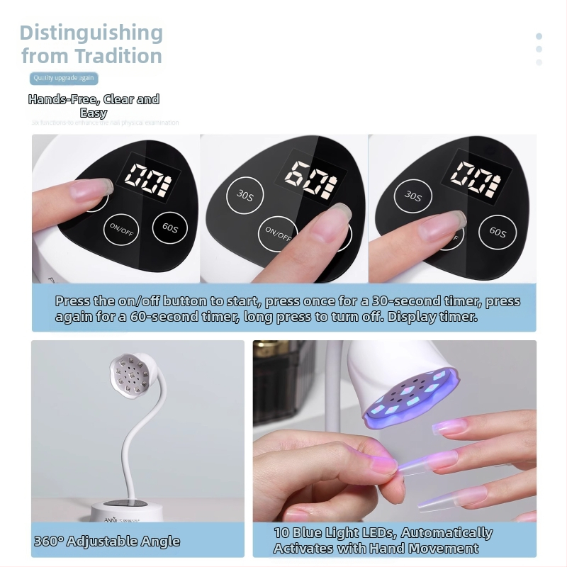 Stolná lampa na nechty Lotus Power Storage s inteligentným senzorom a dotykovou obrazovkou, mini fototerapeutická lampa, rýchloschnúca náplasť na nechty, špeciálna lampa na pečenie