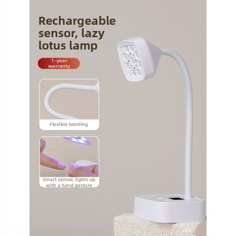 Nagu mākslas rīki galda barošanas uzglabāšanas lotosa lampa viedā indukcijas fototerapijas lampa ātri žūstoša, ne melna, roku cepšanas lampa nagu salonam īpaša