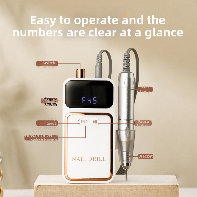 Nový produkt 602 Nabíjateľná leštička na nechty 0-45000 ot./min. Prenosná leštička na nechty na odstraňovanie manikúry